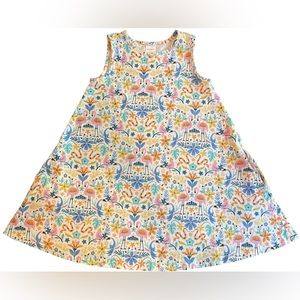 HANNA ANDERSSON: Tropical Bird/Flower Colorful Tank Dress, Size 8 (130cm)
